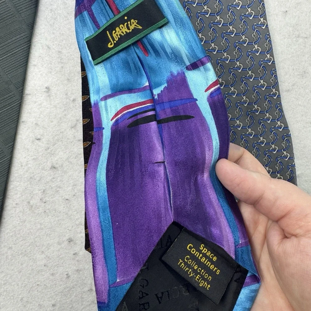 100% Silk Tie Lot Of 4 Fendi J. Garcia De Amanda‎ Italy Business Career 4 X 60